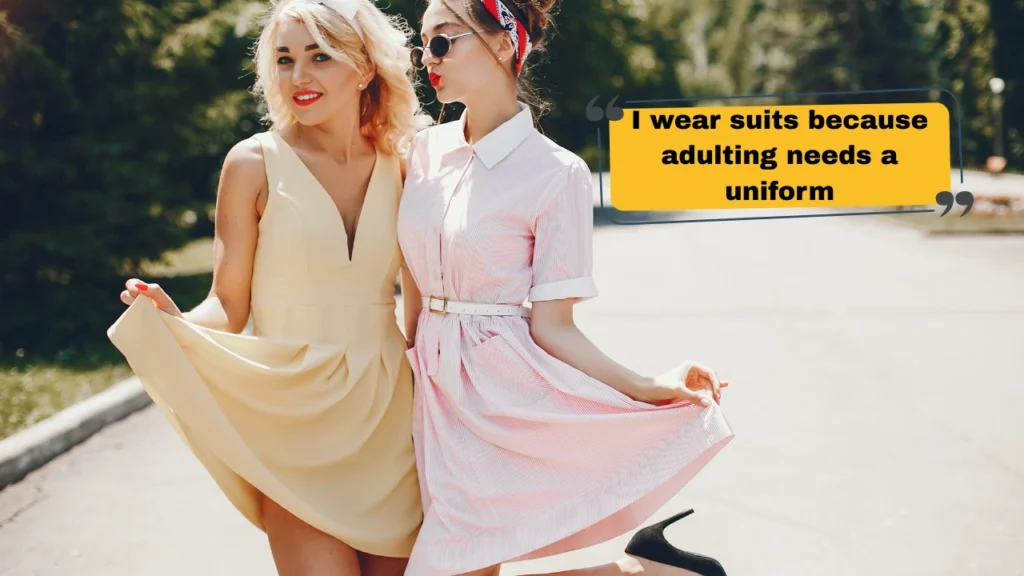 Funny, Cute & Witty Suit Captions for Girls
